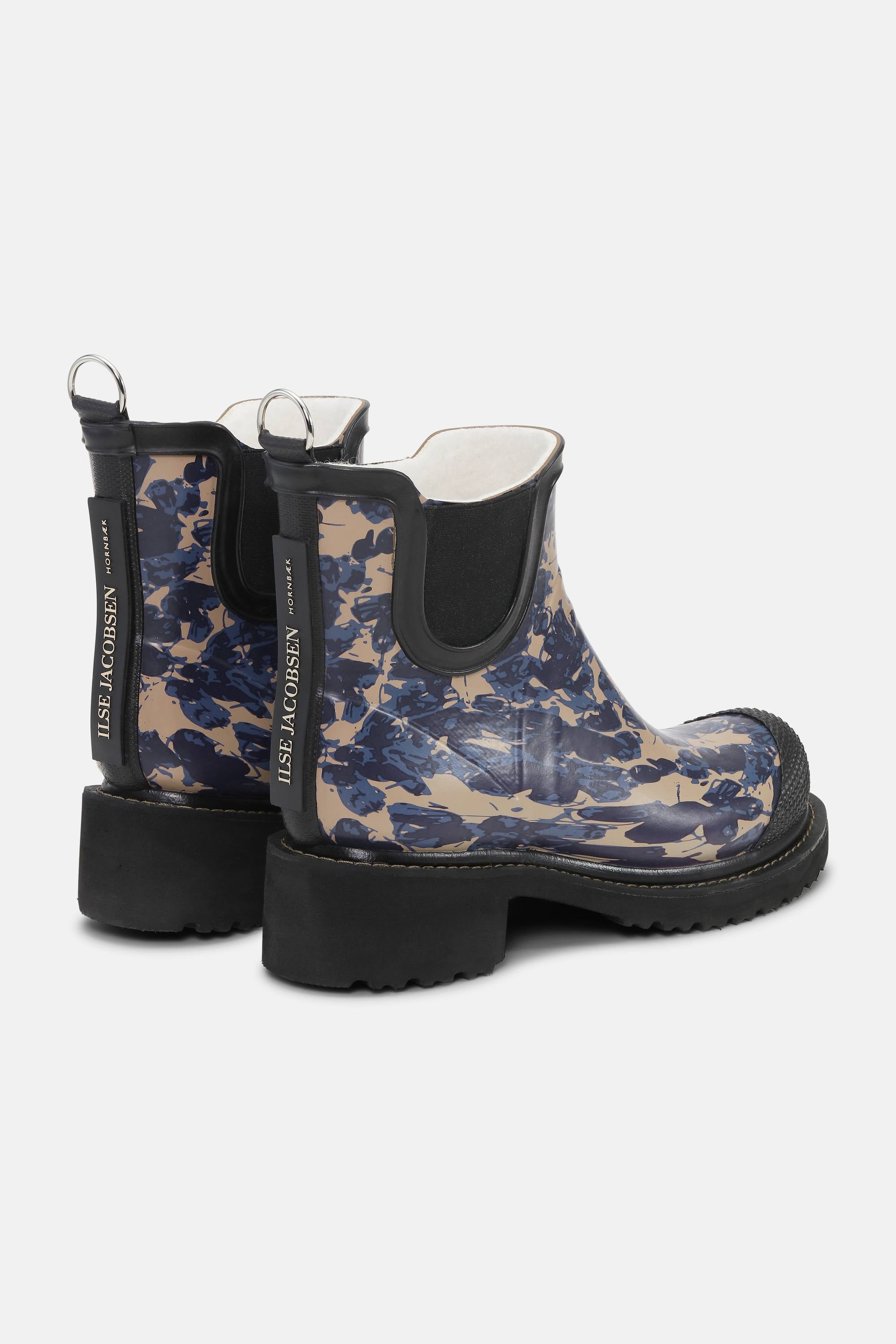 Short Rubber Boot - Beige Butterfly